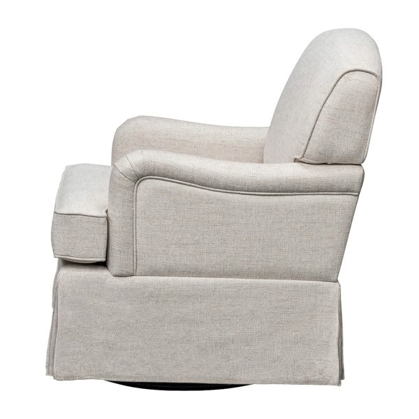 Martha Stewart Melody Swivel Glider Skirted ArmChair in Cream, One Size MT103-0189 - Image 2