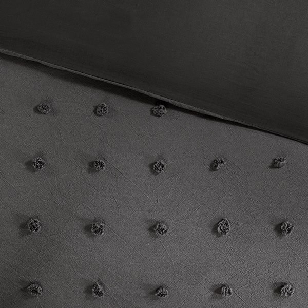 Urban Habitat Brooklyn Cotton Jacquard Comforter Set with Euro Shams and Throw Pillows in Charcoal, Twin/Twin XL UH10-2255 - Image 2