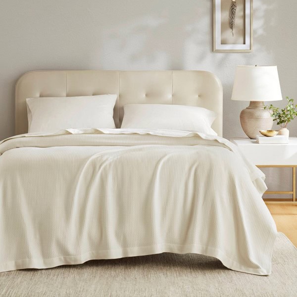 Madison Park 100% Certified Egyptian Cotton Blanket in Ivory, Full/Queen MP51N-5172