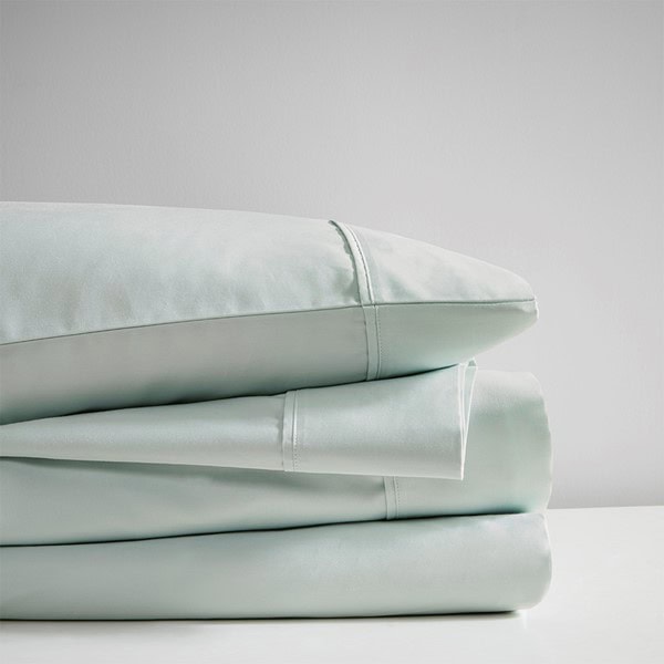 Beautyrest 600 Thread Count Cooling Cotton Blend 4 PC Sheet Set in Seafoam, Queen BR20-0999 - Image 2