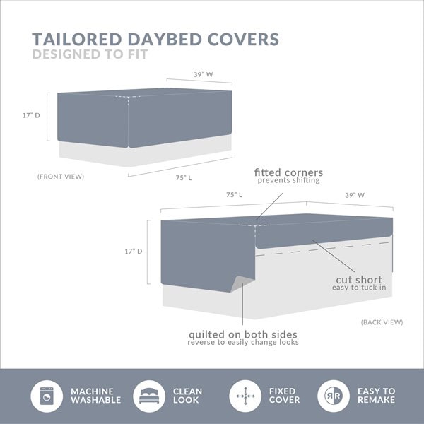 Madison Park Bayside 6 Piece Reversible Printed Microfiber Daybed Cover Set in Blue, Daybed MP13-4474 - Image 6