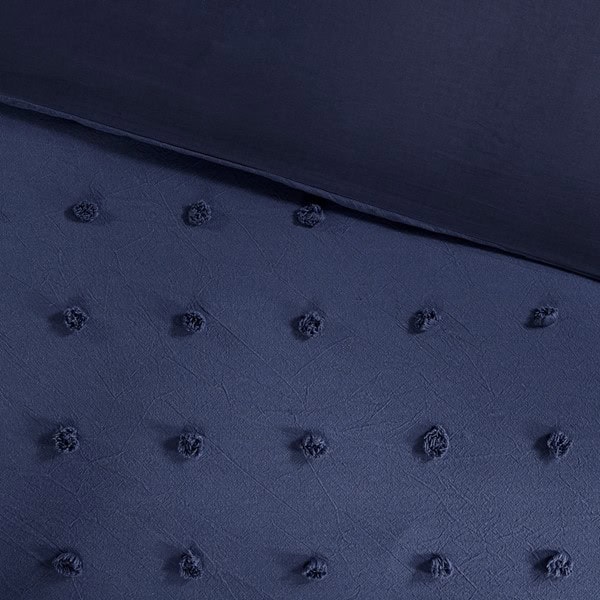 Urban Habitat Brooklyn Cotton Jacquard Comforter Set with Euro Shams and Throw Pillows in Navy, Twin/Twin XL UH10-2261 - Image 3