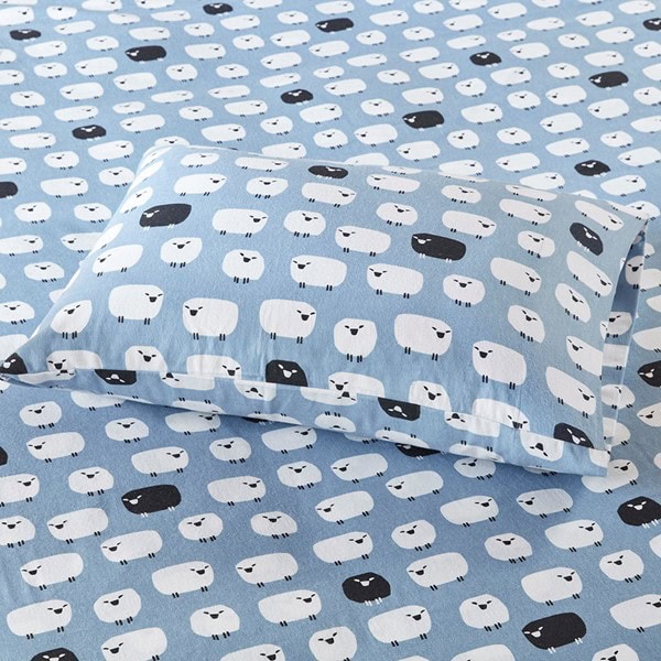 Woolrich Cotton Flannel Sheet Set in Blue Sheep, Cal King WR20-2281 - Image 3