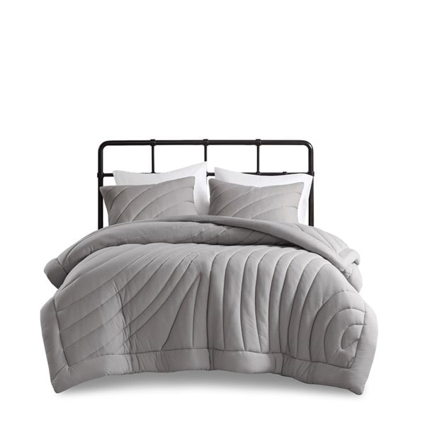 Urban Habitat Juniper Poly Jersey Puffy Comforter Set in Gray, King/Cal King UH10-2520 - Image 2