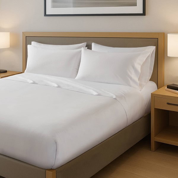 Nomad Home Plain Weave Essential Microfiber Sheet Set in Bright White, King NH20-0140 - Image 4