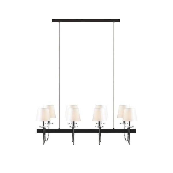 Hampton Hill Fairmount 8-Light Traditional Chandelier with Drum Shades in Black/Silver, One Size FB150-1169 - Image 6