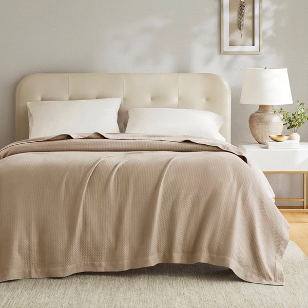 Madison Park 100% Certified Egyptian Cotton Blanket in Khaki, King MP51N-6192