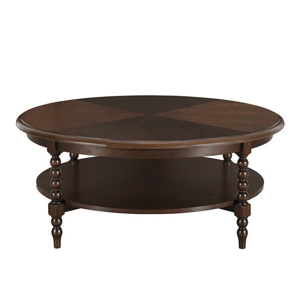 Martha Stewart Philippe Round Coffee Table with Shelf in Brown, One Size MT120-1202 - Image 6