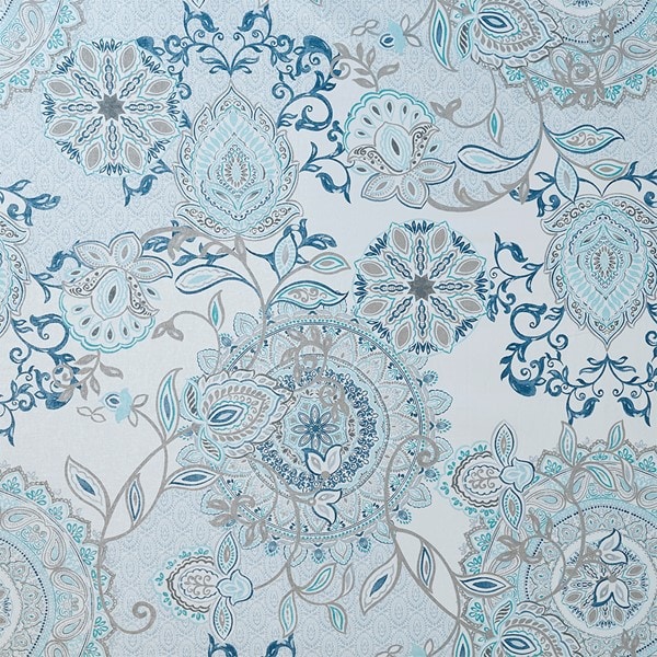 Madison Park Isla Printed Cotton Shower Curtain in Blue, 72x72" MP70-5822 - Image 2