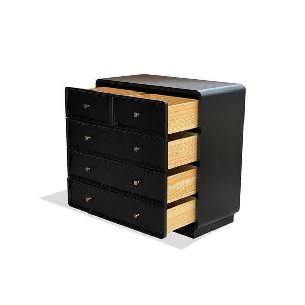 Chapel Hill Deco 5 Drawer Dresser in Black Satin CH137-0079 - Image 7