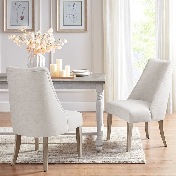 Martha Stewart Winfield Upholstered Dining chair Set of 2 in Ivory, Set of 2 MT108-0154