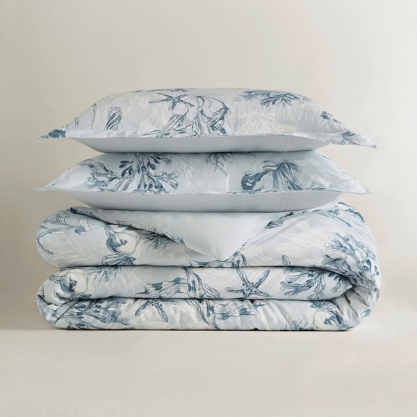 Harbor House Paros Coral Reef 100% Cotton Sateen Duvet Cover Set in Navy/Blue, Full/Queen HHD12-1953 - Image 4