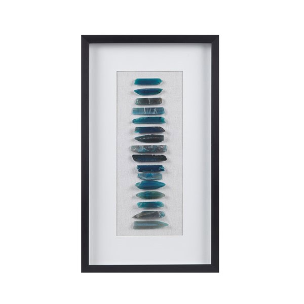 INK+IVY Cerulean Stones Framed Blue Agate Shadowbox Wall Decor Panel in Blue, One Size MT95B-0064