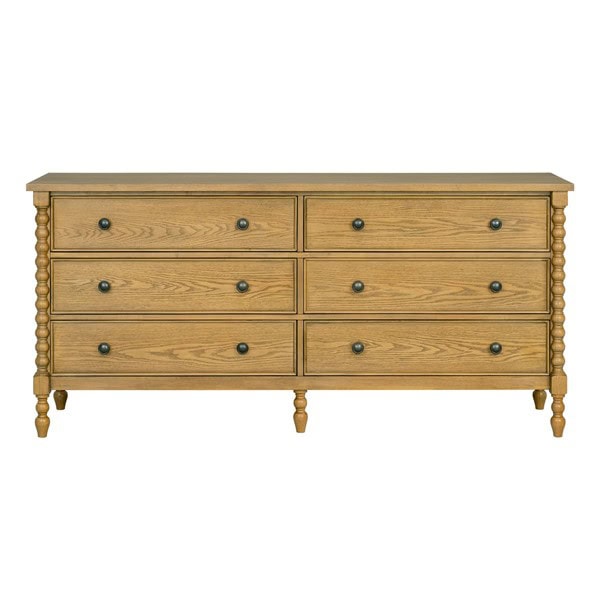 Madison Park Signature Beckett 6-drawer dresser (70"W) in Natural, One Size MPS137-0325 - Image 6