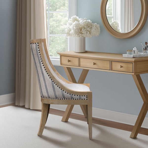 Martha Stewart Elmcrest Upholstered Dining Chair with Nailhead Trim in Beige Stripe, One Size MT108-1197 - Image 3