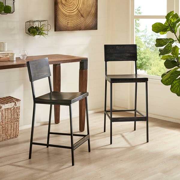 INK+IVY Tacoma 24" Counter stool in Black, One Size II104-0251 - Image 6