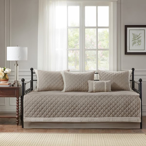 Madison Park Breanna 6 Piece Cotton Daybed Cover Set in Khaki, Daybed MP13-6472 - Image 2