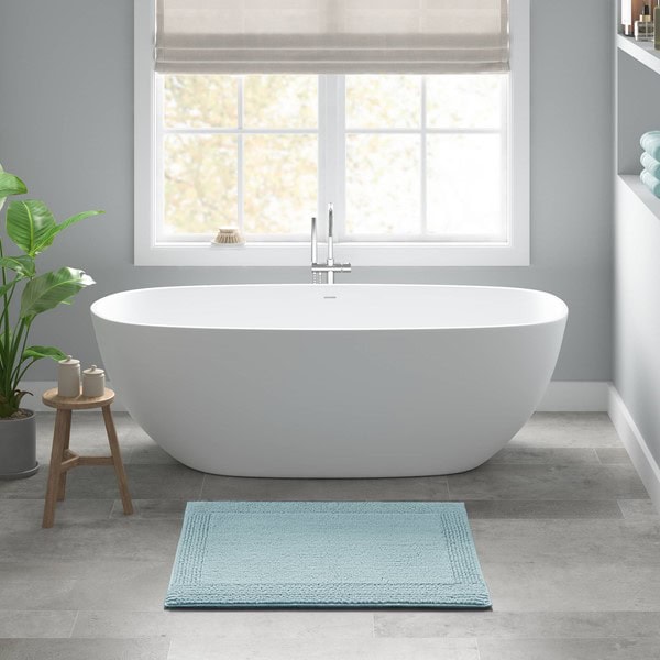 Madison Park Signature Splendor 100% Cotton Tufted 3000 GSM Reversible Bath Rug in Blue, 24x36" MPS72-575 - Image 2