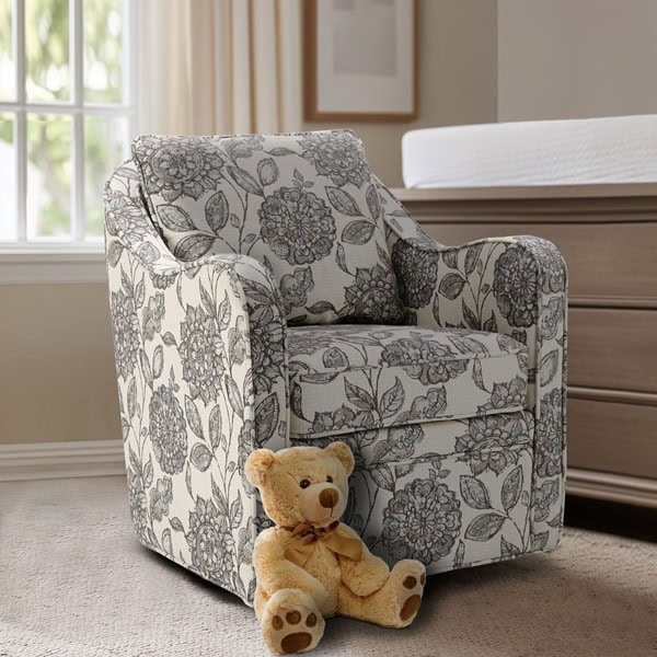 Madison Park Brianne Upholstered Swivel Curved Armchair, One Size MP103-0241 - Image 4
