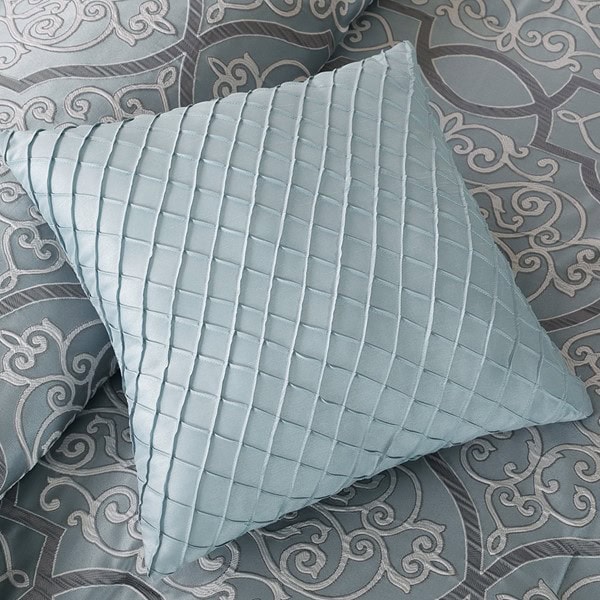 Madison Park Lavine 12 Piece Comforter Set with Cotton Bed Sheets in Blue, Queen MP10-1665 - Image 3