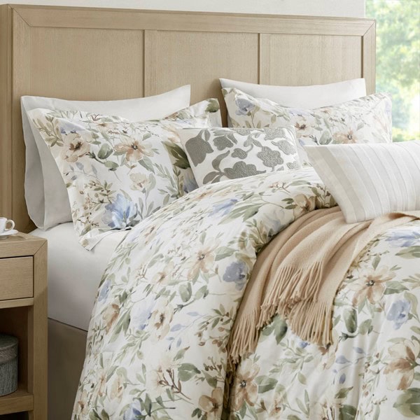 Harbor House Blue Herbal 5 Piece Cotton Sateen Print Duvet Set, Full/Queen HH12-1878 - Image 5