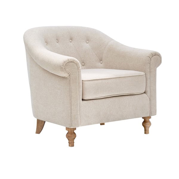 Martha Stewart Fayette Tufted Accent Arm Chair in Cream, One Size MT100-1190 - Image 5