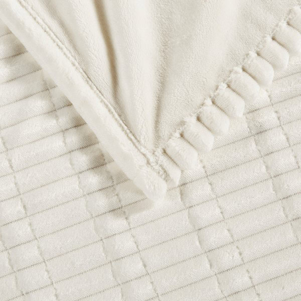 Serta Corded Plush Heated Blanket in Ivory, Twin ST54-0282 - Image 2
