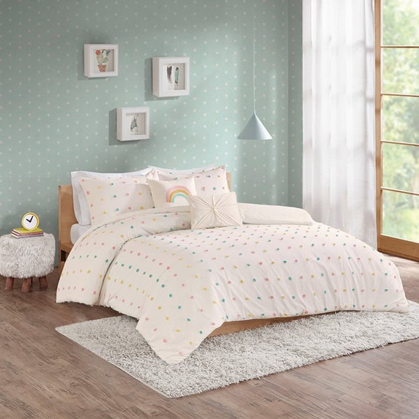 Urban Habitat Kids Callie Cotton Jacquard Pom Pom Duvet Cover Set, Full/Queen UHK12-0139 - Image 3