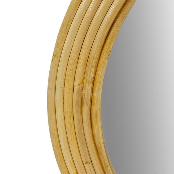 Martha Stewart Luna Natural Rattan Round Wall Mirror in Natural, One Size MT95F-0078 - Image 3