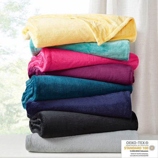 Intelligent Design Microlight Plush Oversized Blanket in Grey, King ID51-829 - Image 3