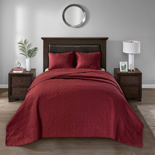 Madison Park Quebec Reversible Bedspread Set in Red, Queen MP13-2993 - Image 5