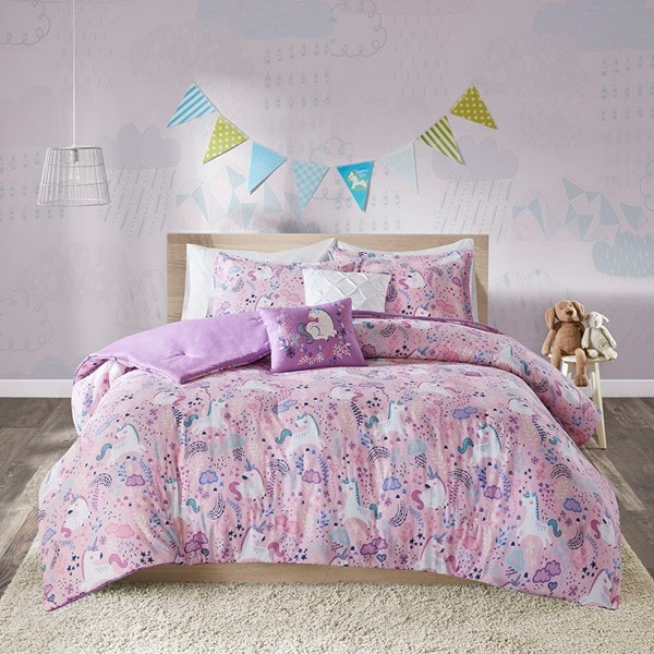 Urban Habitat Kids Lola Unicorn Cotton Comforter Set in Pink, Twin UHK10-0098 - Image 3