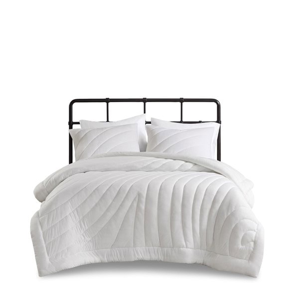 Urban Habitat Juniper Poly Jersey Puffy Comforter Set in White, Full/Queen UH10-2516 - Image 4