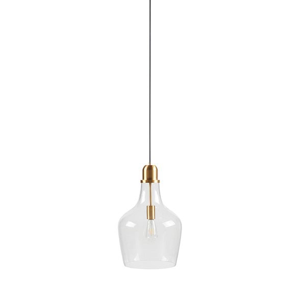 INK+IVY Auburn Bell Shaped Hanging Glass Pendant Light in Gold/Clear, Dia.13" FB151-1179 - Image 5