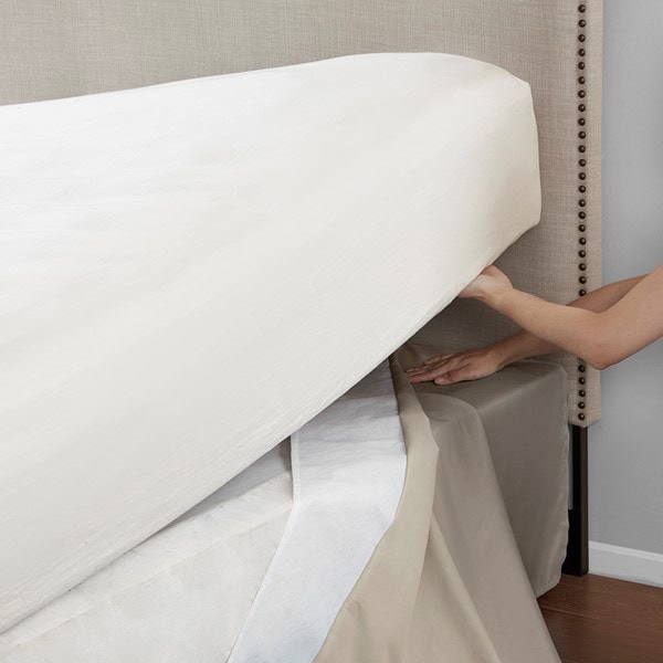 Madison Park Simple Fit Wrap Around Adjustable Bedskirt in Khaki, One Size MP11-5368 - Image 3
