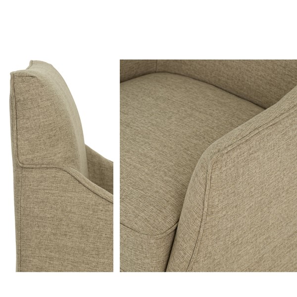 Martha Stewart London Upholstered Skirted Dining Arm Chair with Hidden Casters in Beige, One Size MT108-0181 - Image 6