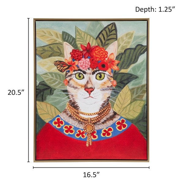 Madison Park Pet Portrait Framed Canvas Wall Art in Bohemian Cat, One Size ID95C-0041 - Image 5