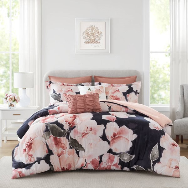 Madison Park Shanti 7pcs Printed Comforter set in Blush, Queen MP10-8917 - Image 2