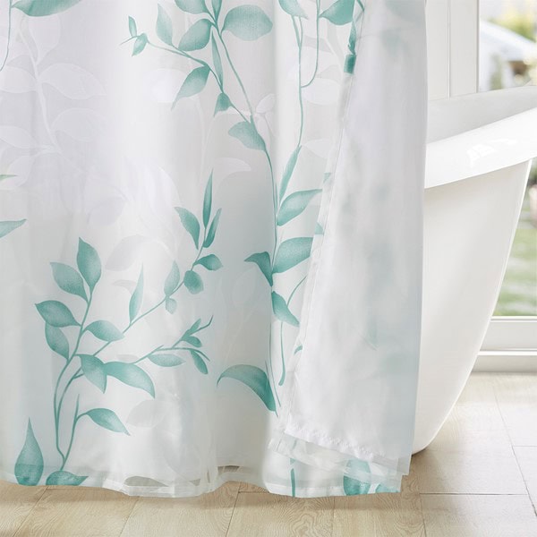 Madison Park Cecily Burnout Printed Shower Curtain in Seafoam, 72x72" MP70-6631 - Image 4
