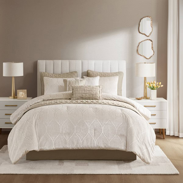 Madison Park Nocturne Comforter Set in Champagne, Cal King MP10-8925 - Image 2