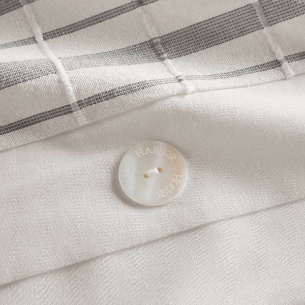 Harbor House Blue Morgan 5 Piece Cotton Jaquard Duvet Set in White/Grey, Full/Queen HH12-1828 - Image 5