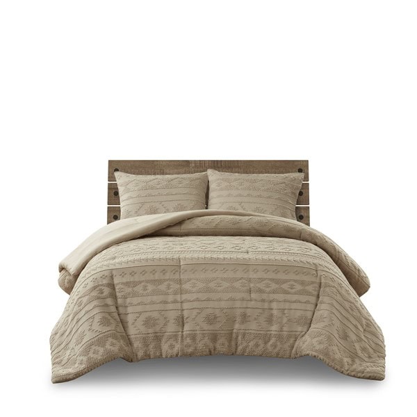Woolrich Breckenridge Chenille Oversized Comforter Set in Tan, Full/Queen WR10-3975 - Image 2