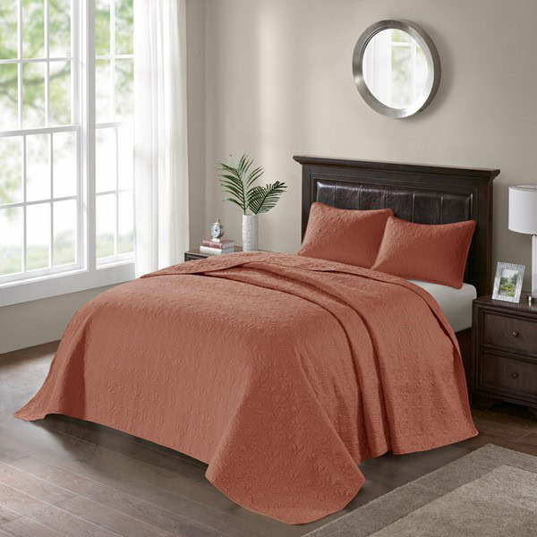 Madison Park Quebec Reversible Bedspread Set in Clay Red, Queen MP13-8484 - Image 3