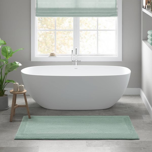 Madison Park Signature Splendor 100% Cotton Tufted 3000 GSM Reversible Bath Rug in Green, 17x24" MPS72-584