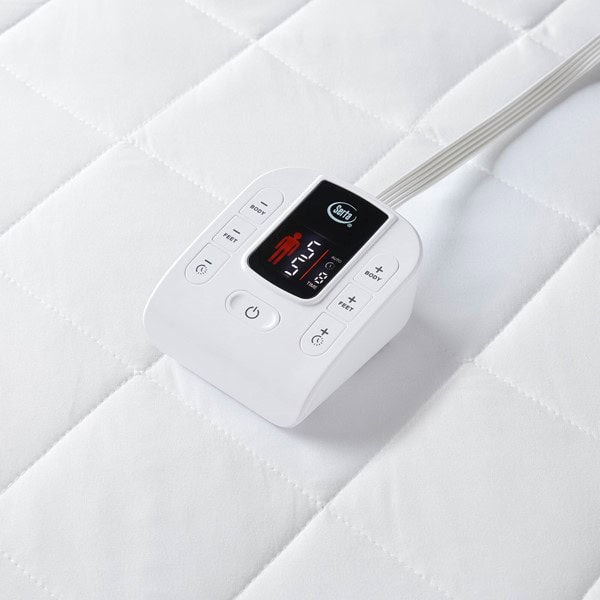 Serta Microfiber Zoned Heated Mattress Pad in White, Twin XL ST55-4531 - Image 4
