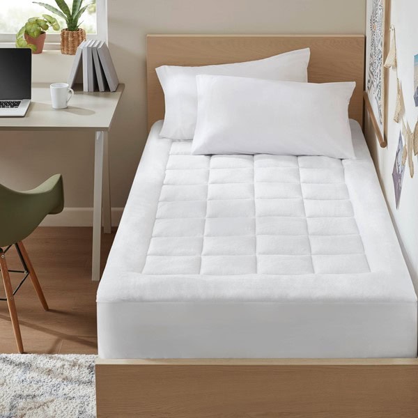 Madison Park Cloud Soft Overfilled Plush Waterproof Mattress Pad in White, Twin XL MP16-3145