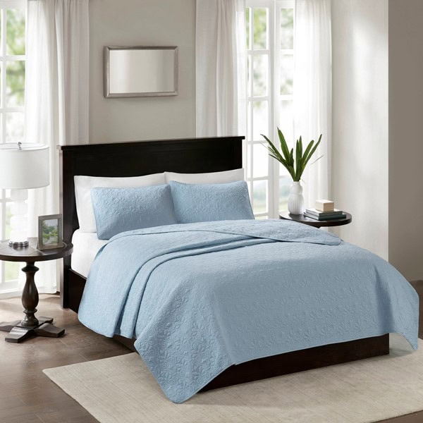 Madison Park Quebec Reversible Quilt Set in Blue, Twin/Twin XL MP13-2580 - Image 3