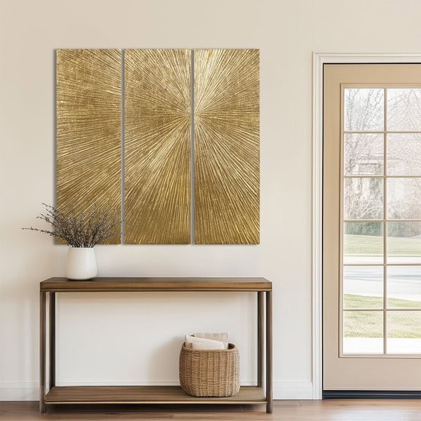 Madison Park Signature Sunburst Hand Painted Triptych 3-piece Dimensional Resin Wall Art Set in Gold, 3-Piece MPS95B-0040 - Image 3