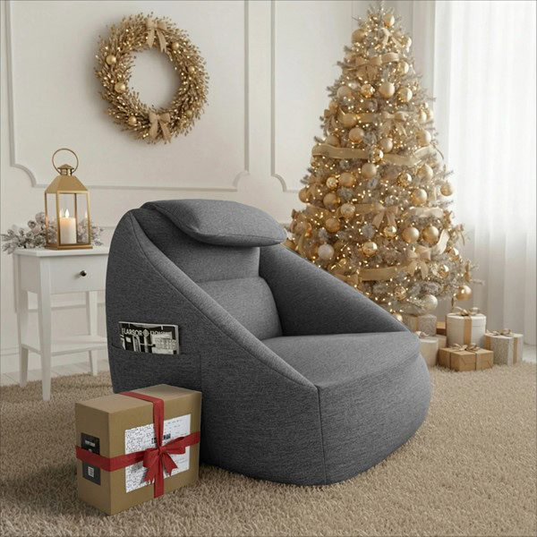 Main Street Cloud Ergonomic Couch in Charcoal, One Size OLX106-0003