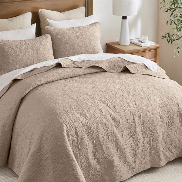 Madison Park Quebec Reversible Bedspread Set in Khaki, Queen MP13-1565 - Image 2